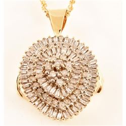 14k Gold Diamond Pendant with Chain