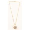 Image 2 : 14k Gold Diamond Pendant with Chain