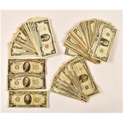 Collection Of Blue Green Red Seal Dollar Bill(132)