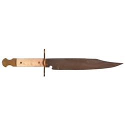 Fighting Knife with Bone & Brass Handle