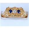 Image 1 : ANTIQUE ROSE GOLD RING SAPPHIRES DIAMOND (59766)