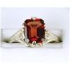 Image 1 : ANTIQUE WHITE GOLD RING GARNET = TWO CARATS! (58254)
