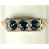 Image 1 : ANTIQUE 14K WHITE GOLD RING 3 SAPPHIRES W FILIGREE- WEDDING AND TOO?  (57850)