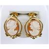 Image 1 : ANTIQUE GOLD CAMEO EARRING w SCREW BACKS (61625)