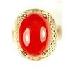 Image 1 : 14k Yellow Gold ring features a large, Oval CARNELIAN. (60623)