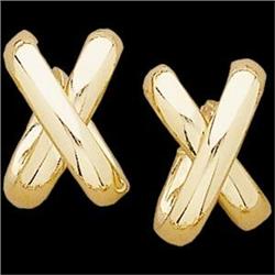 14K GOLD EARRINGS  - X - Design (60865)