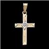 Image 1 : 14k Gold Pendant CROSS w DIAMOND (59831)