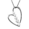 Image 1 : 14K WHITE GOLD HEART PENDANT 5 DIAMONDS (62148)