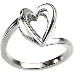 14K WHITE GOLD RING HEART (62147)