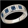 Image 1 : 14K White Gold Wedding Band SAPPHIRES and DIAMONDS (60074)