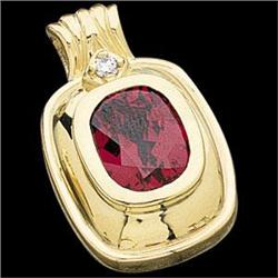 14k Yellow Gold Garnet Pendant (58691)