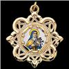 Image 1 : 14k Yellow Gold St. Theresa Framed Enamel Pendant. (59870)