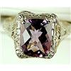 Image 1 : ANTIQUE STYLE WHITE GOLD RING AMETHYST 4 CARATS! FILIGREE (62136)