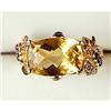 Image 1 : UNIQUE 14K GOLD RING CITRINE 7 CTS! AMETHYSTS (62151)