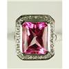 Image 1 : WHITE GOLD RING PINK TOURMATLINE 4 CARATS! (61884)