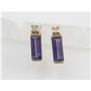 Image 1 : 14k Earrings AMETHYST w DIAMOND (60564)