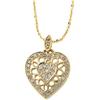 Image 1 : 14K GOLD DIAMOND HEART PENDANT WITH CHAIN 18 INCHES (62132)