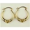 Image 1 : 14k Gold HOOP Earrings with a Heart (58481)