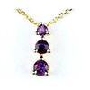 Image 1 : 14K GOLD NECKLACE 3 AMETHYSTS! (58629)