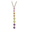 Image 1 : 14k GOLD Necklace AMETHYST DIAMOND PERIDOT CITRINE PINK TOURMALINES (60774)