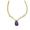 Image 1 : 14K GOLD NECKLACE AMETHYST W DIAMOND (58738)
