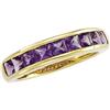 Image 1 : 14K GOLD RING 9 PRINCESS AMETHYSTS WEDDING BAND? (62192)