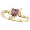 Image 1 : 14k Gold Ring Heart TOURMALINE/Diamond (61920)