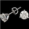 Image 1 : 14k White Gold DIAMOND Earrings .75 CARATS (59834)
