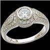 Image 1 : 14K WHITE GOLD DIAMOND ENGAGEMENT RING .88 CARATS! (58404)