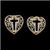 14k Yellow Gold Heart Cross Earrings (59868)