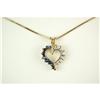 Image 1 : 18K Gold Vermeil HEART Pendant Blue White SAPPHIRES (26311)