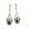 Image 1 : ANTIQUE Style EARRINGS SAPPHIRES ROSE CUT DIAMONDS (61152)