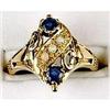 Image 1 : ANTIQUE Style Ring SAPPHIRES w OPALS (61150)