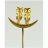Image 1 : ANTIQUE VICTORIAN GOLD STICKPIN 2 OWLS! (61044)
