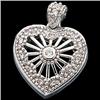 Beautiful 14k White Gold DIAMOND Heart Pendant (58905)