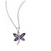 Image 1 : WHITEGOLD NECK AMETHYSTS DIAMONDS DRAGONFLY (62193)