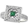 Image 1 : 14k Gold Ring Emerald and Diamond (61914)