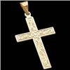 Image 1 : 14k SOLID YELLOW GOLD ENGRAVED CROSS (36591)