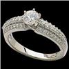 Image 1 : 14K WHITE GOLD DIAMOND ENGAGEMENT RING .86 CARATS! (59230)