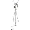 Image 1 : 14k WHITE GOLD DIAMOND HEART NECKLACE W 3 DANGLES (62130)