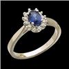 Image 1 : 14k White Gold Ring SAPPHIRE w DIAMONDS (59839)