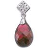 Image 1 : 14k WhiteGold Pendant BRAZILIAN GARNET Diamond (60336)