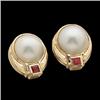 14k Yellow Gold Mabe Pearl Earrings (58394)