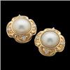 14k Yellow Gold Mabe Pearl Earrings (58396)