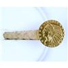 ANTIQUE 14k GOLD TIE BAR w LIBERTY HEAD $5 GOLD COIN 1914 (58175)