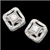 Image 1 : ANTIQUE STYLE WHITE GOLD DIAMOND EARRINGS (58071)