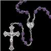 Image 1 : STERLING SILVER ROSARY BEADS GENUINE AMETHYSTS (62191)