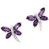 Image 1 : WHITEGOLD DRAGONLY EARRINGS AMETHYSTS DIAMONDS (62194)