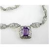 Image 1 : ANTIQUE STERLING NECKLACE AMETHYST 10 CARATS! W FILIGREE (40364)