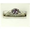 Image 1 : ANTIQUE STYLE FILIGREE RING GENUINE AMETHYST (41357)